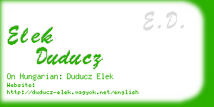 elek duducz business card